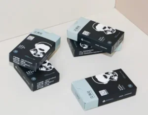 108 × 59 × 23 mm (película mate de cartulina blanca de 250 g) pañuelos de papel del tamaño de un paquete de cigarrillos pequeño