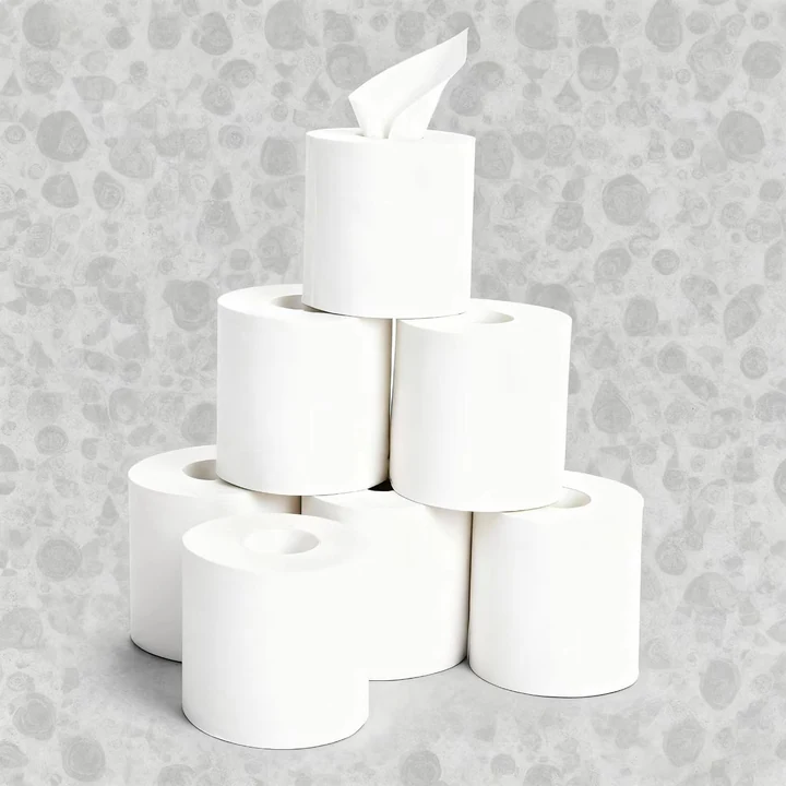 Rouleau de papier toilette écologique à 3 couches, jetable dans les toilettes