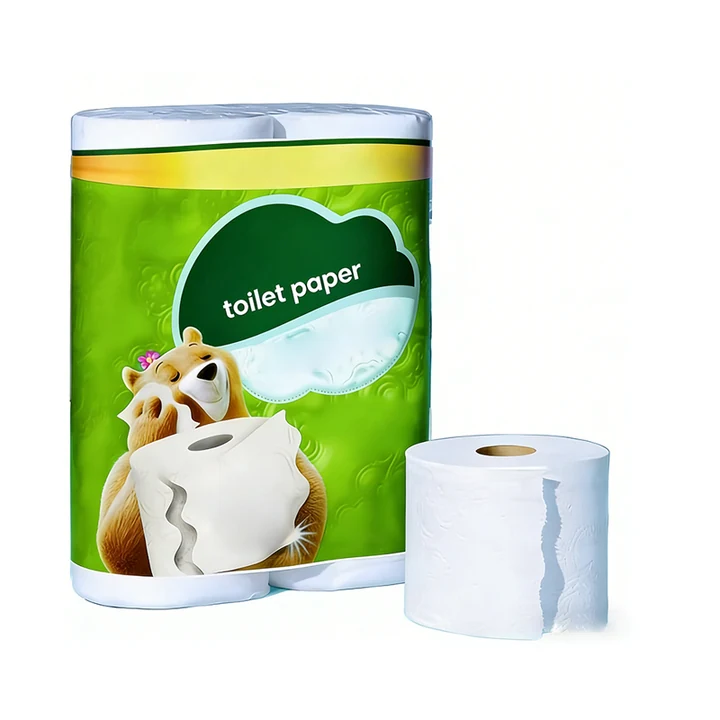 Papier toilette à 3 couches à base de pâte de bois, résistant, OEM