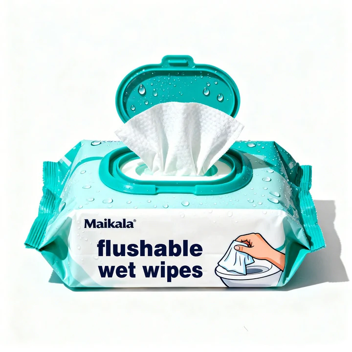 Lingettes humides biodégradables jetables dans les toilettes