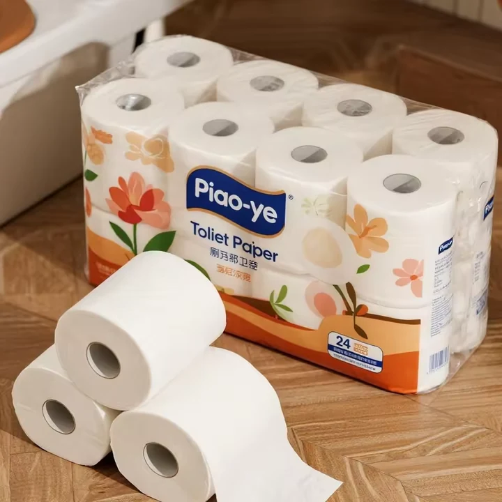 Papier toilette OEM vierge, rouleau souple et résistant